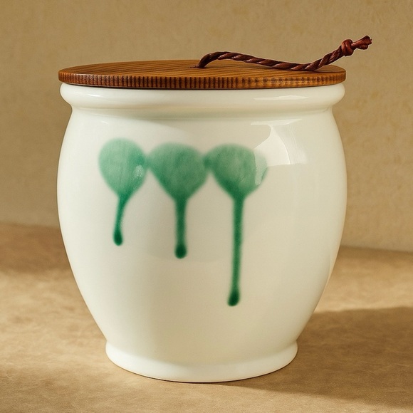 Tokoname Ware Hisamatsu Kiln Urn Vase with Wooden Lid - Picture 1 of 15